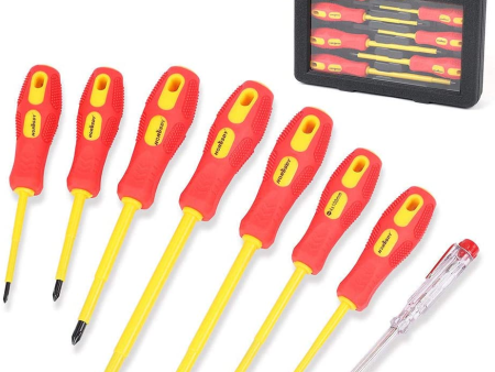 8Pc Insulated Screwdriver Set Magnetic Slotted Phillips Electricians With Case Online Sale