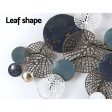 Artiss Metal Wall Art Hanging Sculpture 132cm Home Decor Leaf Circles Blue For Sale