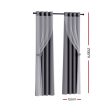 Artiss 2X 132x213cm Blockout Sheer Curtains Charcoal Hot on Sale