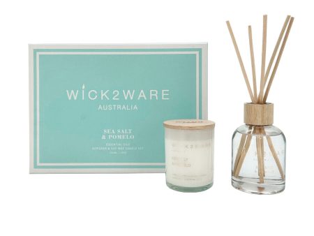 Wick2Ware Australia Sea salt and Pomelo Essential Oils Diffuser and Soy Wax Candle Set Online