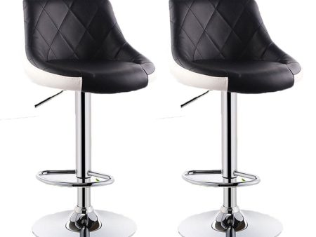 Bar Stools Kitchen Bar Stool Leather Barstools Swivel Gas Lift Counter Chairs x2 BS8403 Black Sale