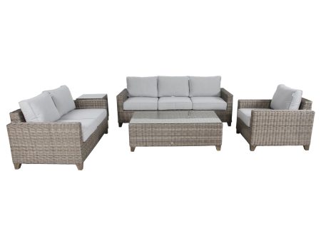 Sophy 3+2+1 Seater Wicker Rattan Outdoor Sofa Set Coffee Side Table Chair Lounge Online now