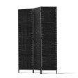 Artiss 3 Panel Room Divider Screen 123x170cm Woven Black Online now