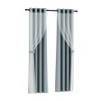 Artiss 2X 132x160cm Blockout Sheer Curtains Light Grey For Cheap