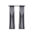 Artiss 2X 132x213cm Blockout Sheer Curtains Charcoal Hot on Sale