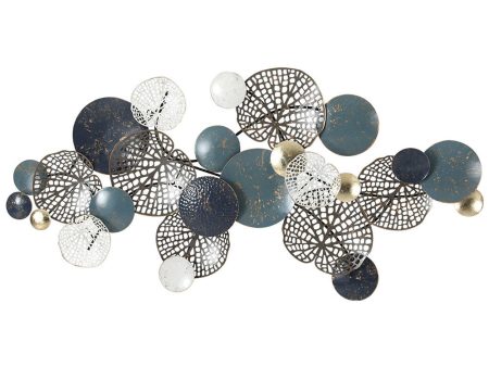 Artiss Metal Wall Art Hanging Sculpture 132cm Home Decor Leaf Circles Blue For Sale