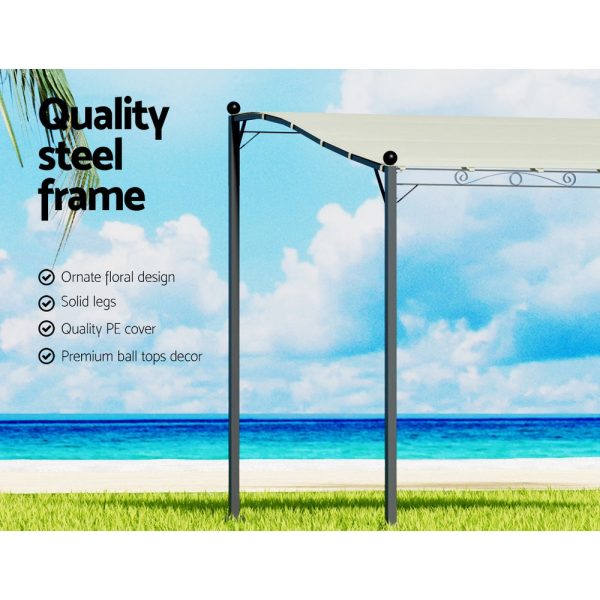 Instahut Gazebo Marquee 3m Outdoor Event Wedding Tent Camping Party Shade Iron Art Canopy Beige Online Hot Sale