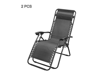 2 Pcs Zero Gravity Folding Reclining Chair (Black) Online Hot Sale