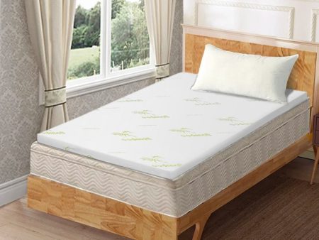 6cm Memory Foam Mattress Topper with Bamboo Cover - Single on Sale