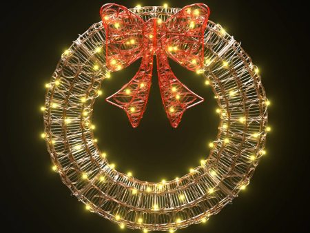 0.6M Christmas Lights 160 LED Motif Solar Wreath Xmas Decorations Jingle Jollys For Sale