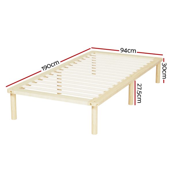 Artiss Bed Frame Single Size Wooden Base Mattress Platform Timber Pine AMBA Supply