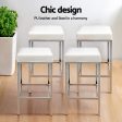 Artiss 4x Bar Stools Leather Padded Metal White Hot on Sale