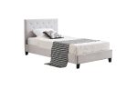 Winston Light Grey Velvet Tufted Bed - King Single Online Sale