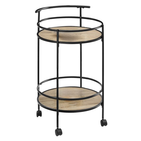 Sarantino Reno Mini Bar Cart Caddy - Grey Oak Cheap