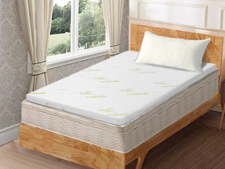 8cm Memory Foam Mattress Topper with Bamboo Cover - Single Size For Sale