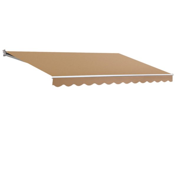 Instahut Retractable Folding Arm Awning Manual Sunshade 4Mx3M Beige Discount