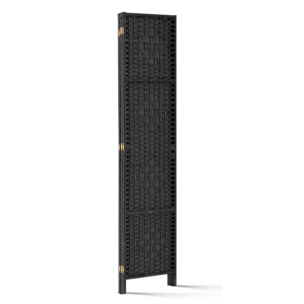 Artiss 3 Panel Room Divider Screen 123x170cm Woven Black Online now