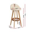 Artiss 4x Bar Stools Padded Leather Wooden Beige For Discount