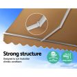 Instahut Retractable Folding Arm Awning Manual Sunshade 4Mx3M Beige Discount