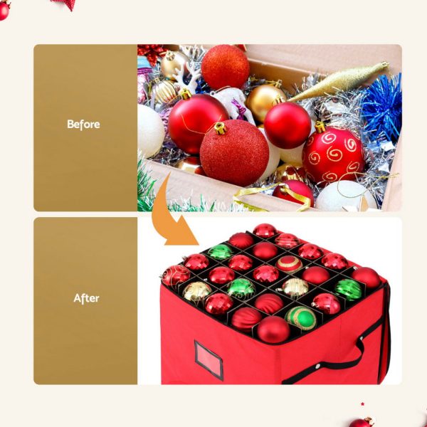 Jingle Jollys Christmas Baubles Storage Cart Roller 125 Dividers Sale