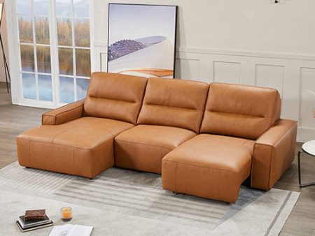 Albany 3 Seater Sectional Chaise Genuine Leather Sofa Bed Online Sale