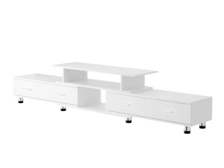 Artiss TV Cabinet Entertainment Unit Extendable 160CM To 220CM White For Cheap